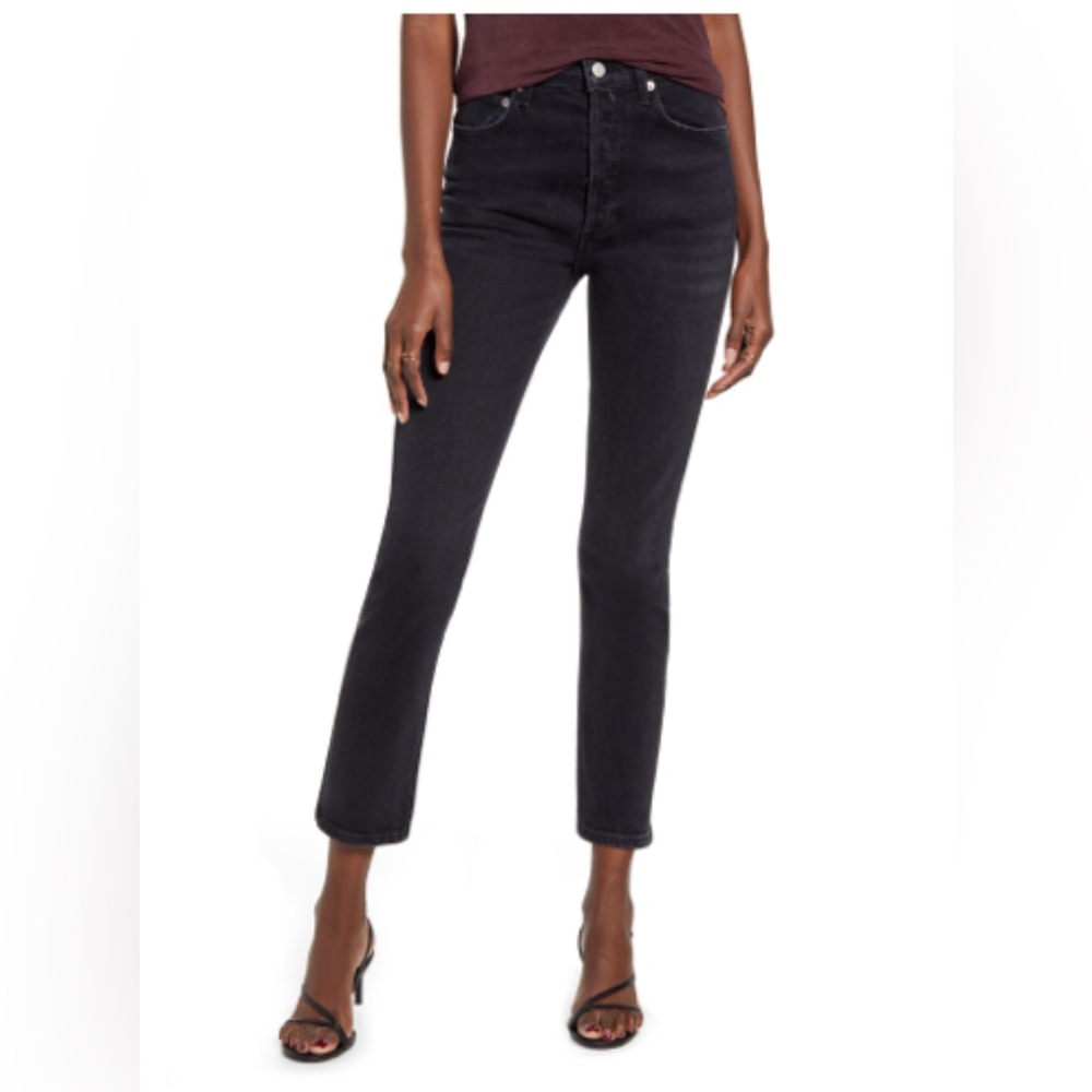 Agolde Riley High waist crop straight leg jeans